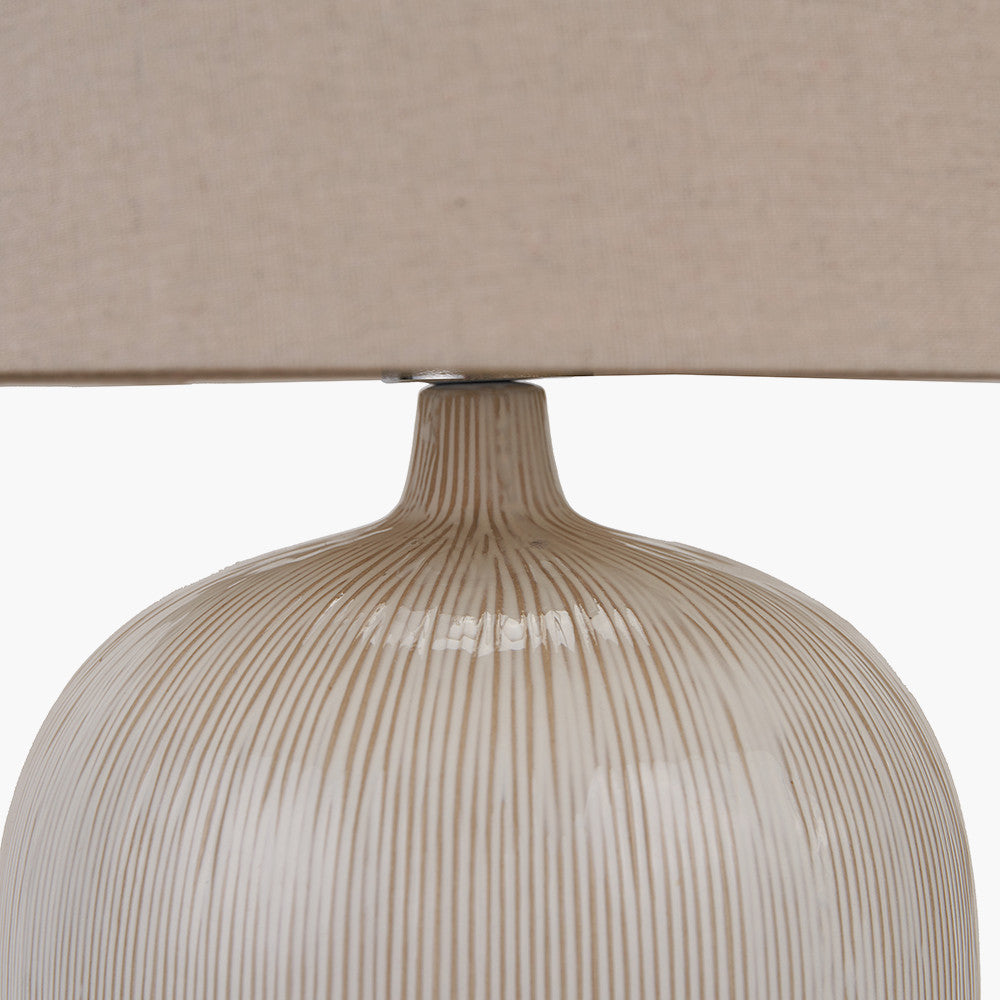 Greta Black Textured Ceramic LED Tablelamp