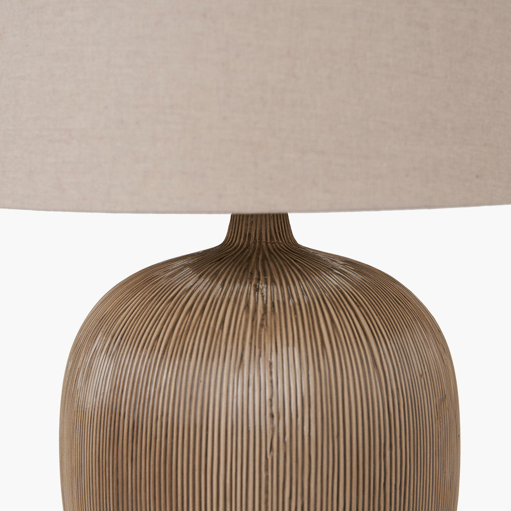 Greta Natural and Cream Textured Ceramic LED Tablelamp