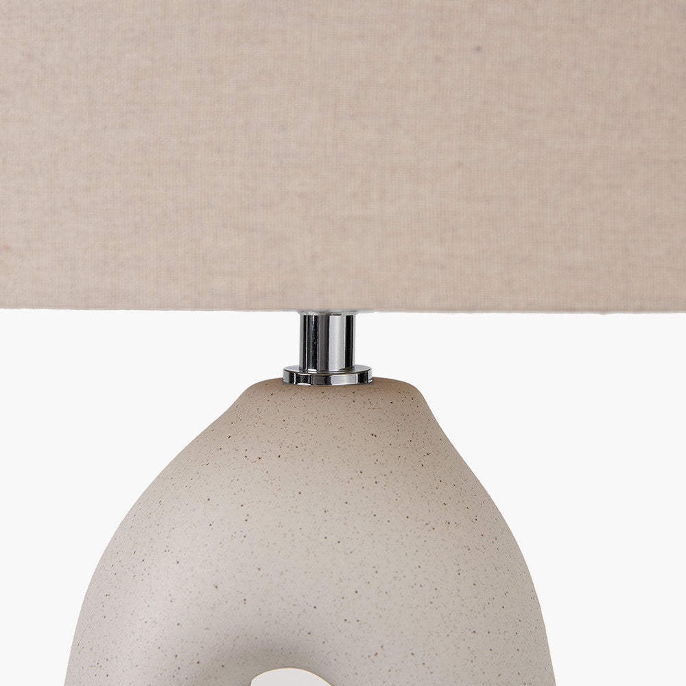 Laila Natural Organic Tall Ceramic LED Tablelamp