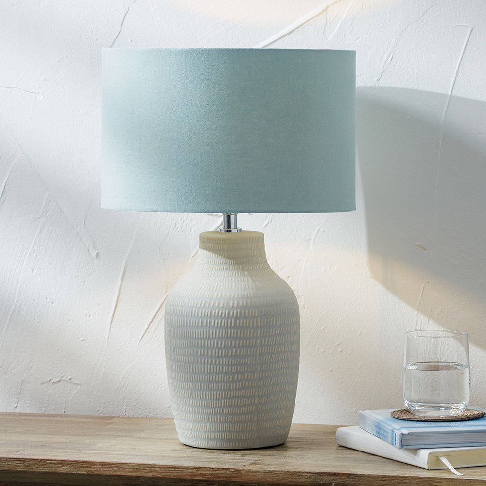 Kai Duck Egg Textured Tall LED Tablelamp