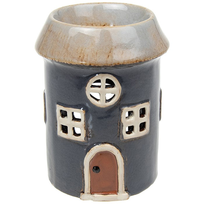 Village Pottery House Tealight Oil Warmer Slate