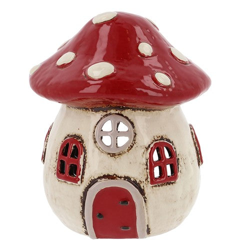 Village Pottery Toadstool House Tealight Holder