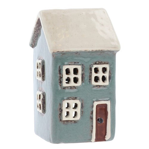 Village Pottery Mini House Tealight Holder Aqua