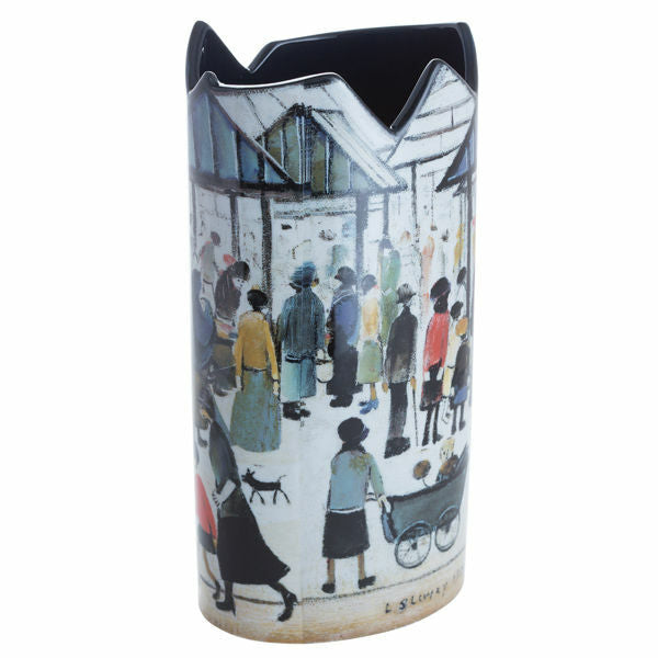 L S Lowry Market Scene Large Art Vase
