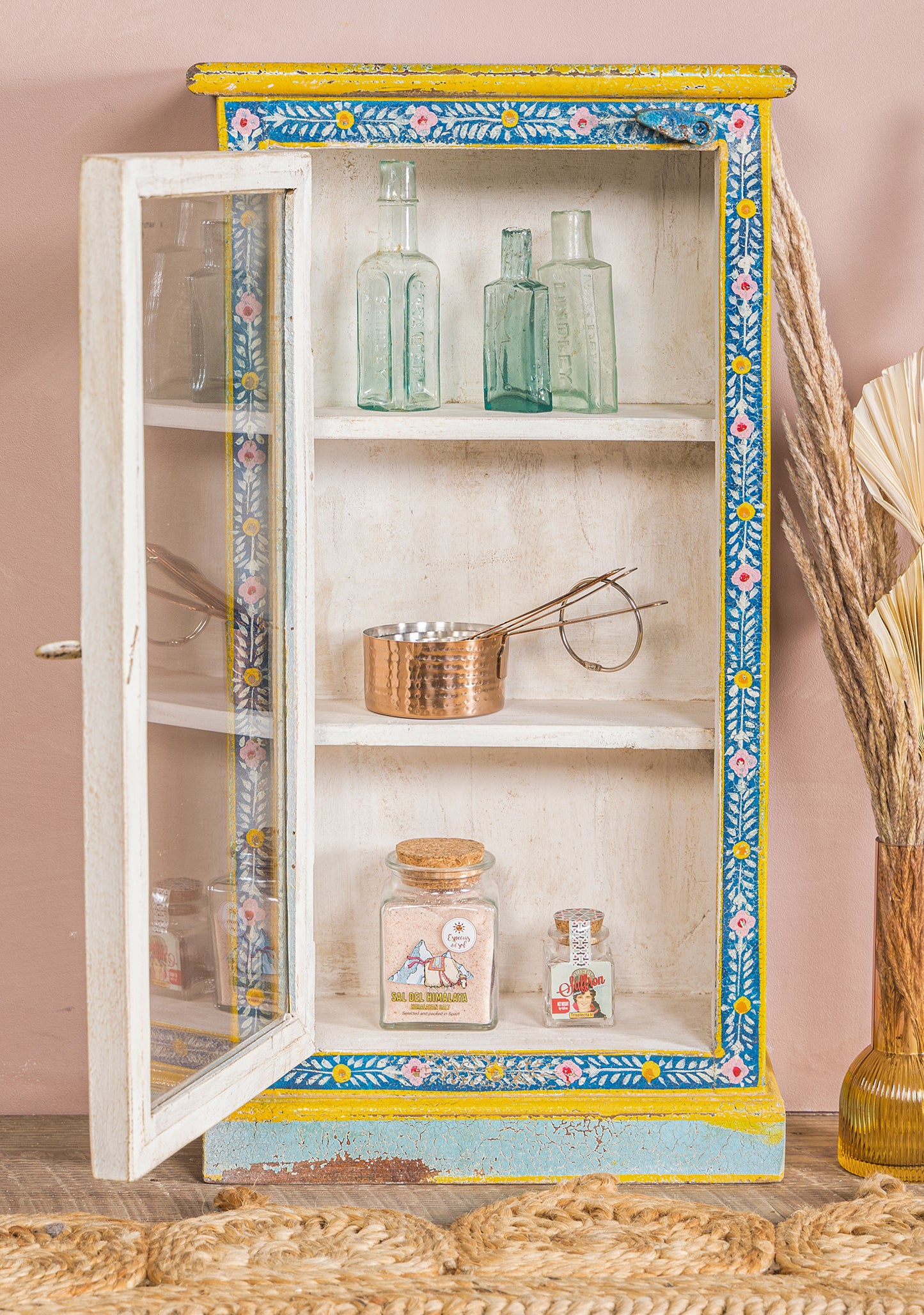 Handpainted Kanchana Tall Glazed Showcase