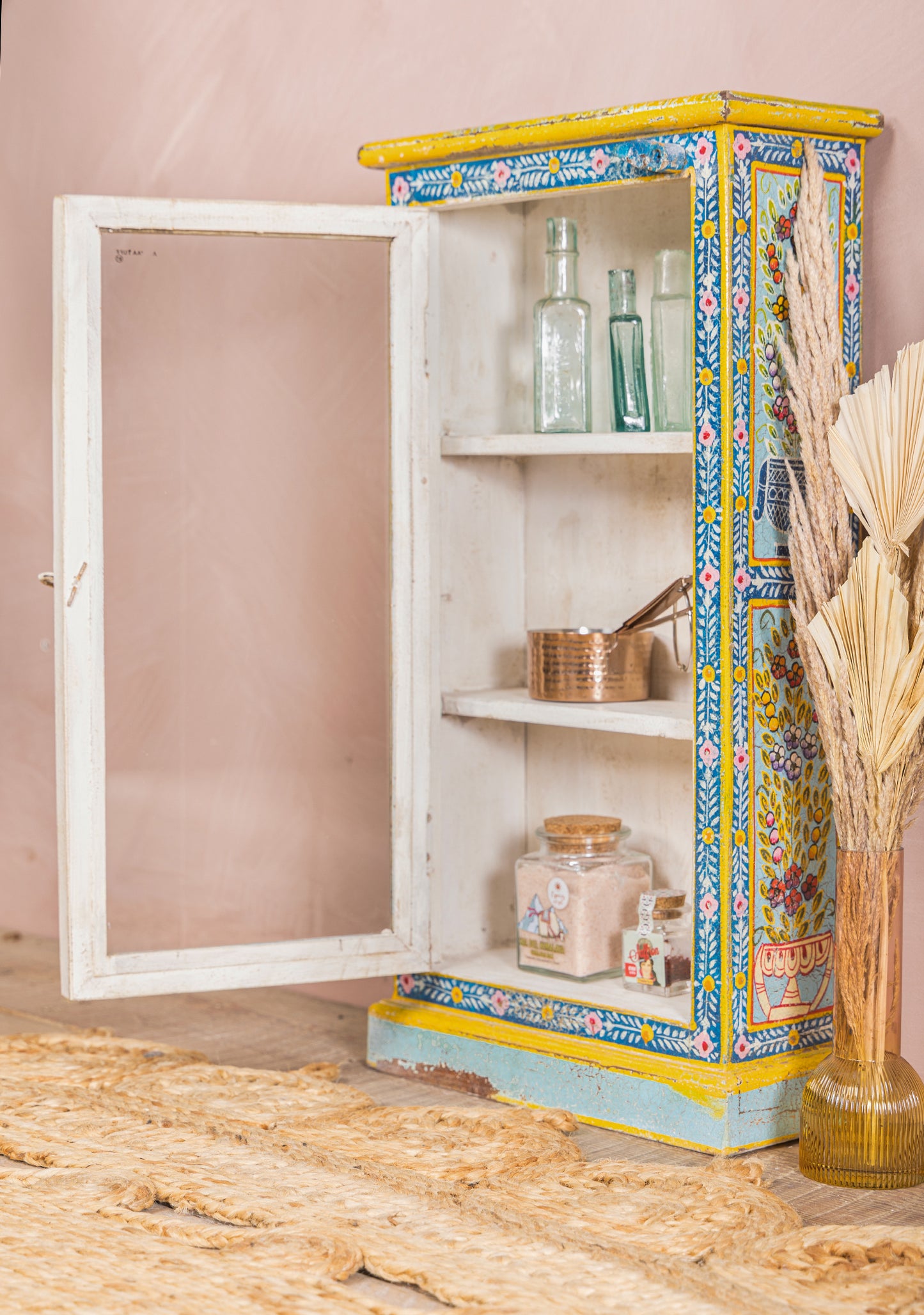 Handpainted Kanchana Tall Glazed Showcase