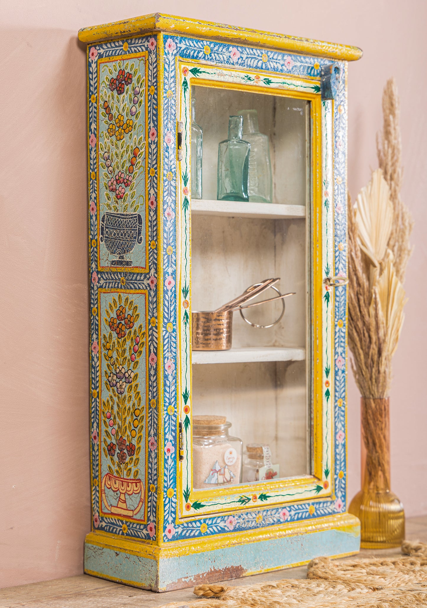Handpainted Kanchana Tall Glazed Showcase