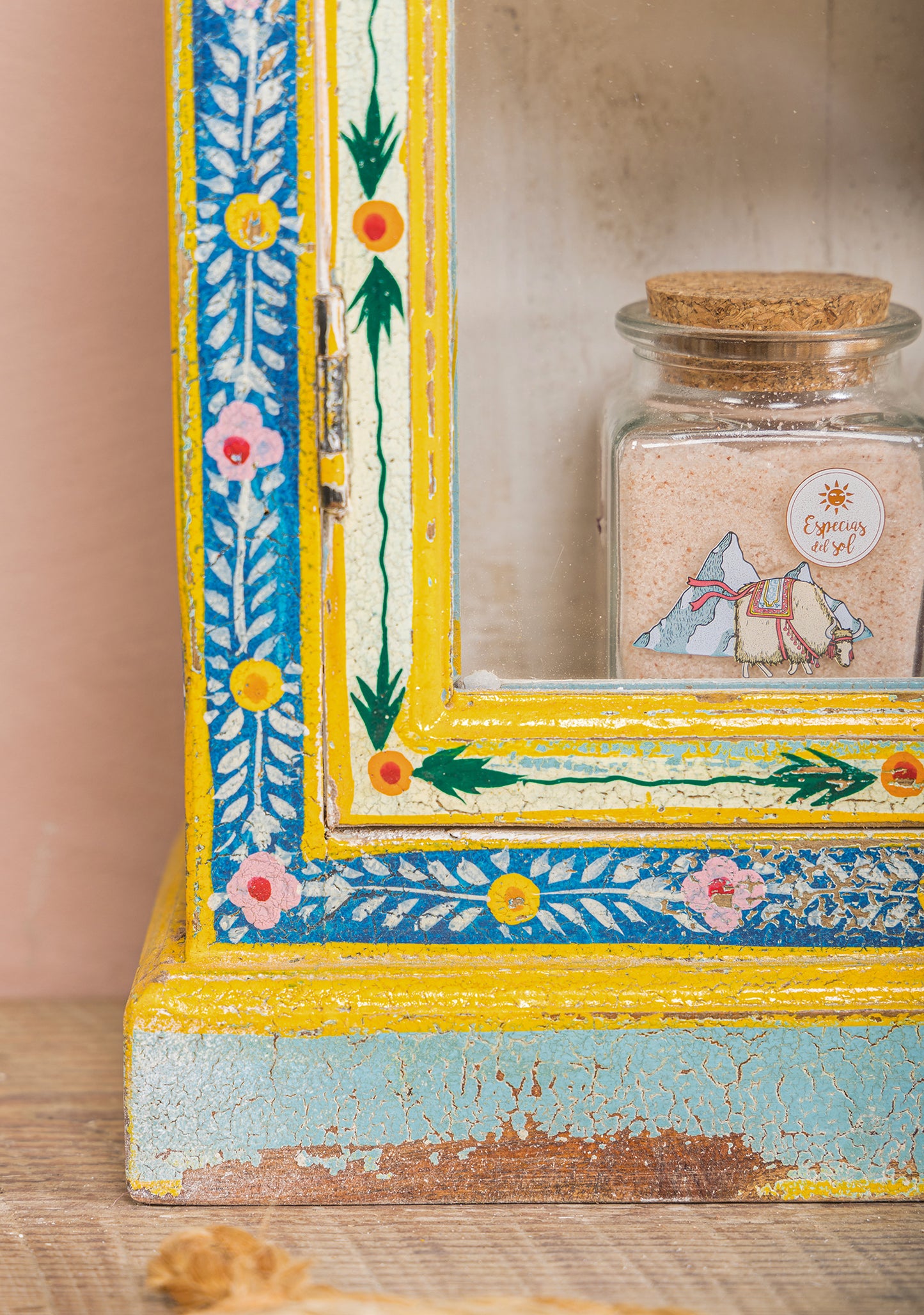 Handpainted Kanchana Tall Glazed Showcase