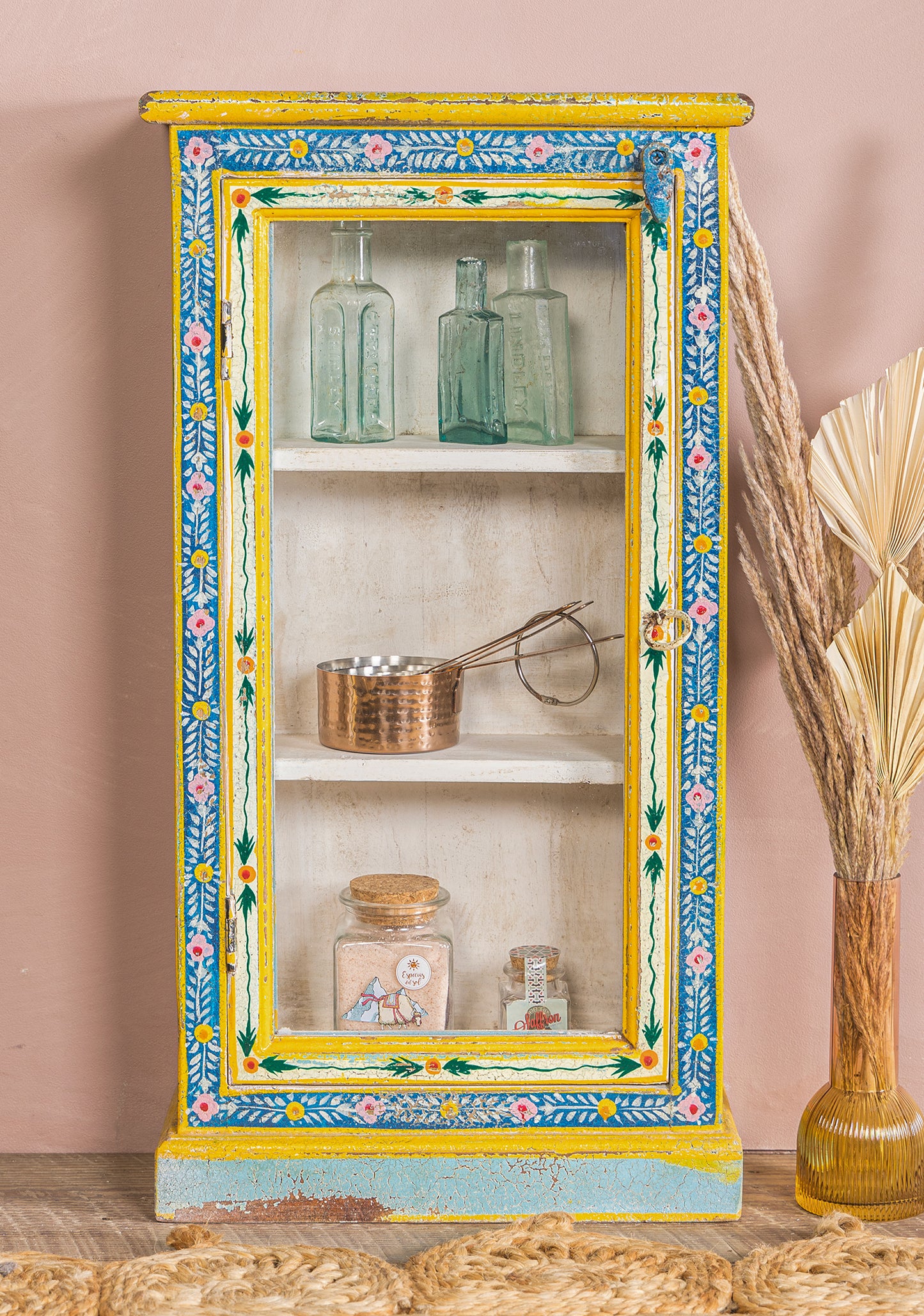 Handpainted Kanchana Tall Glazed Showcase
