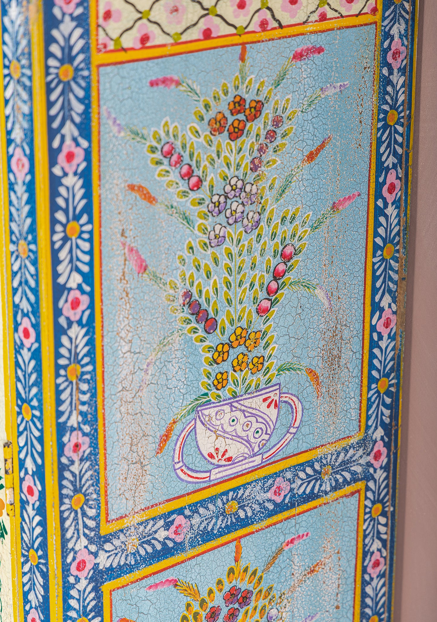 Handpainted Kanchana Glazed Wooden Cabinet