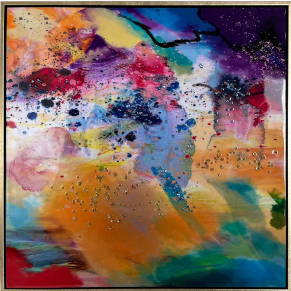 Copia Abstract Framed Square Canvas