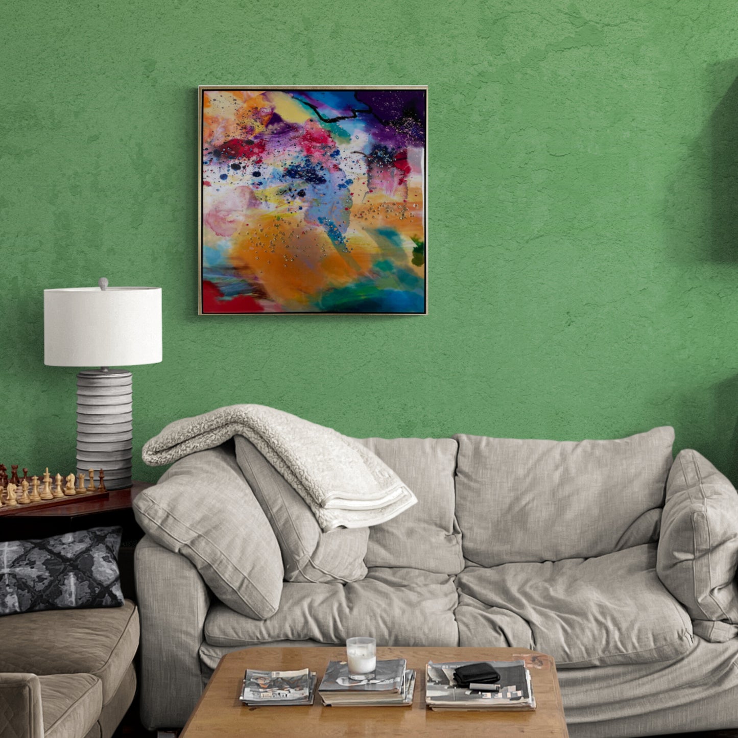 Copia Abstract Framed Square Canvas