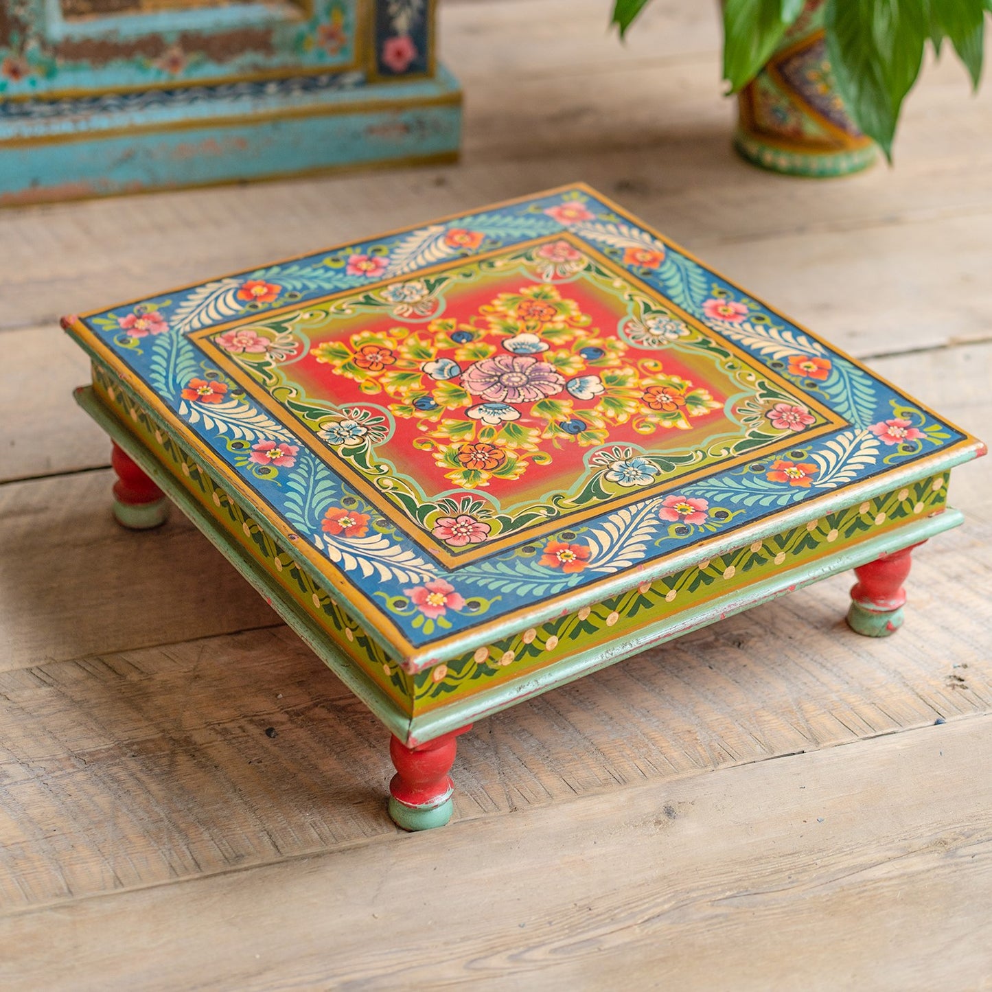 Vintage Handpainted Bajot Low Table