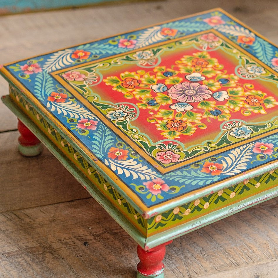 Vintage Handpainted Bajot Low Table