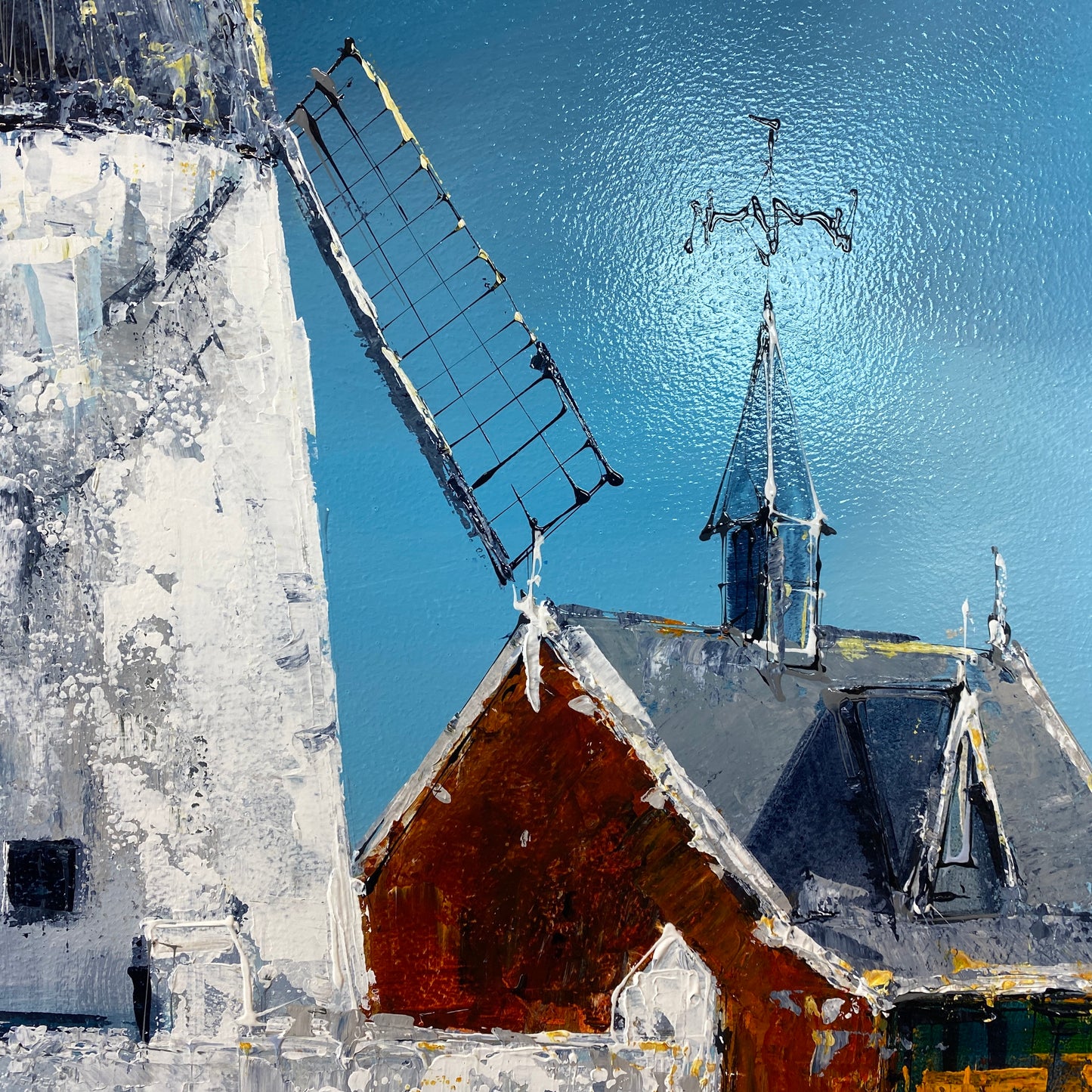 Simon Wright Original Art - Lytham Summer Windmill