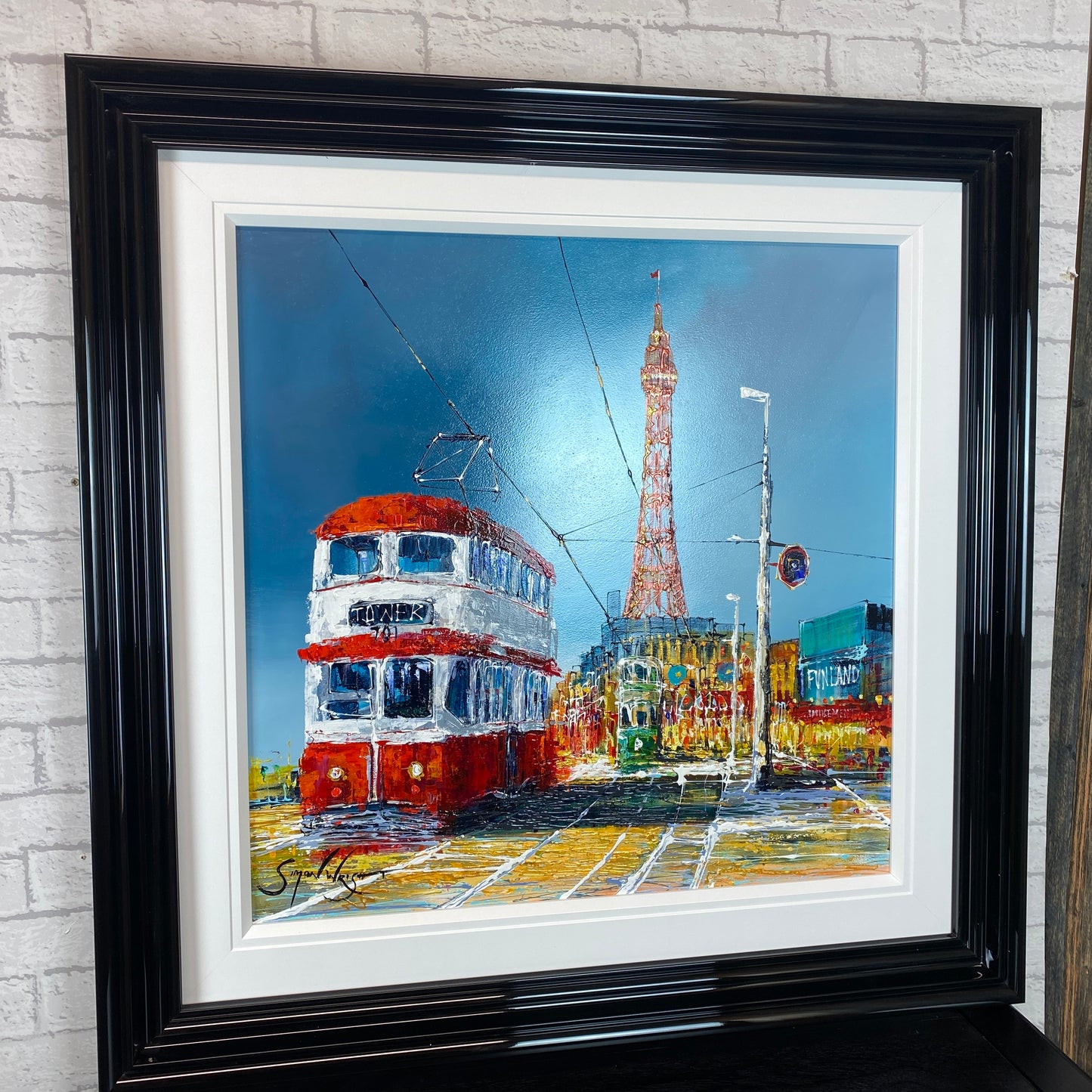 Simon Wright Original Art - Blackpool Tower and Trams