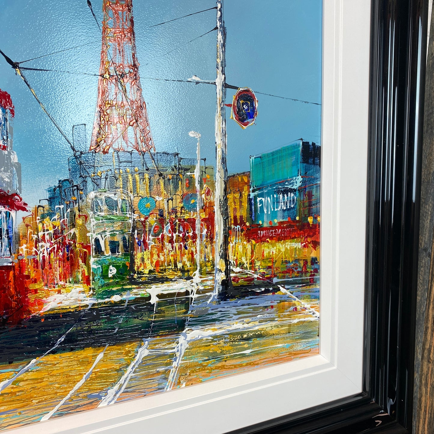 Simon Wright Original Art - Blackpool Tower and Trams