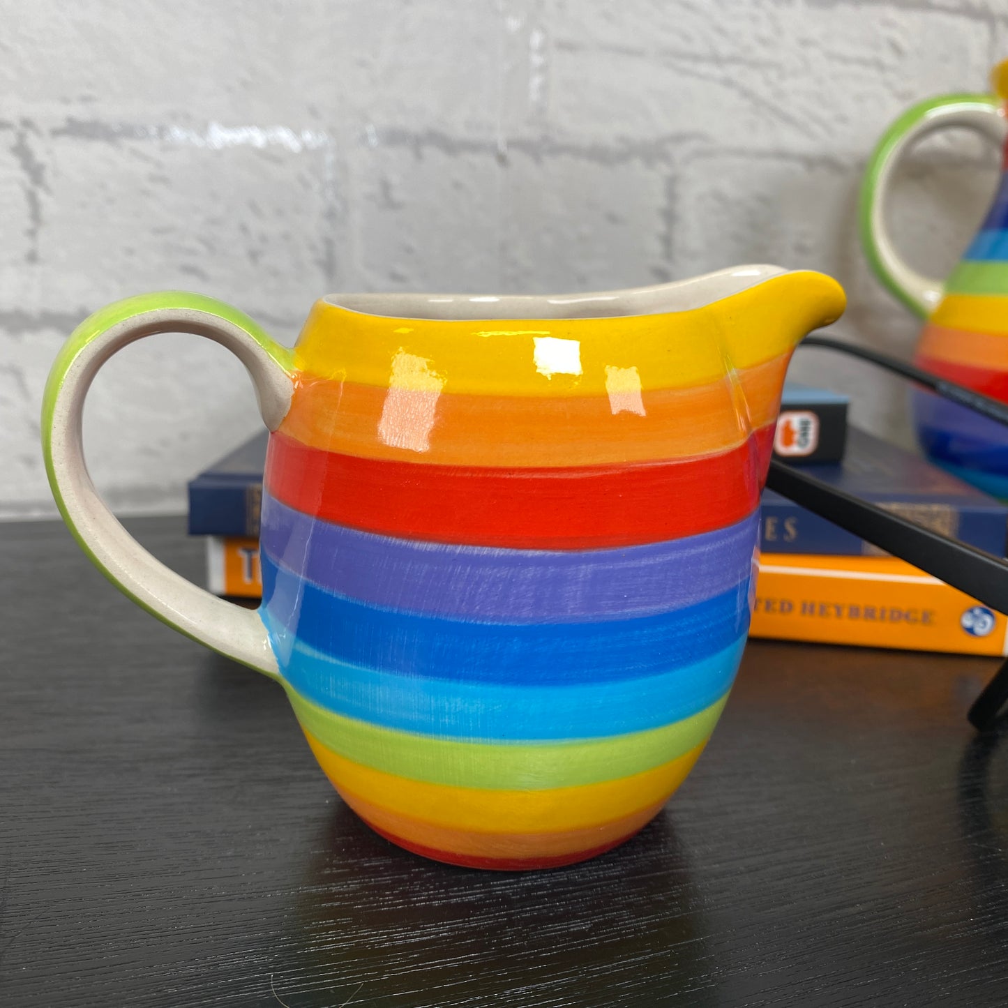 Handpainted Rainbow Ceramic Small Milk Jug