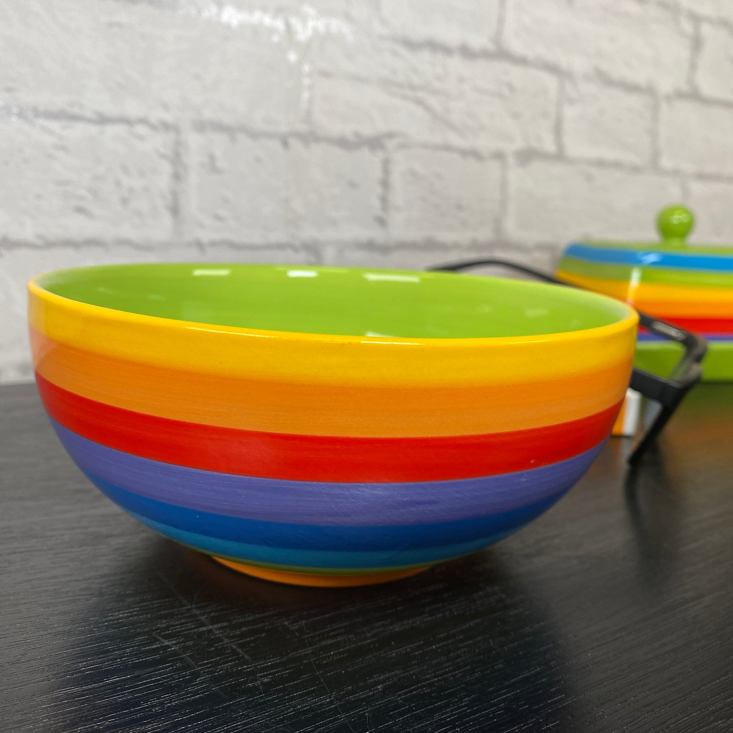 Handpainted Rainbow Ceramic Small Bowl