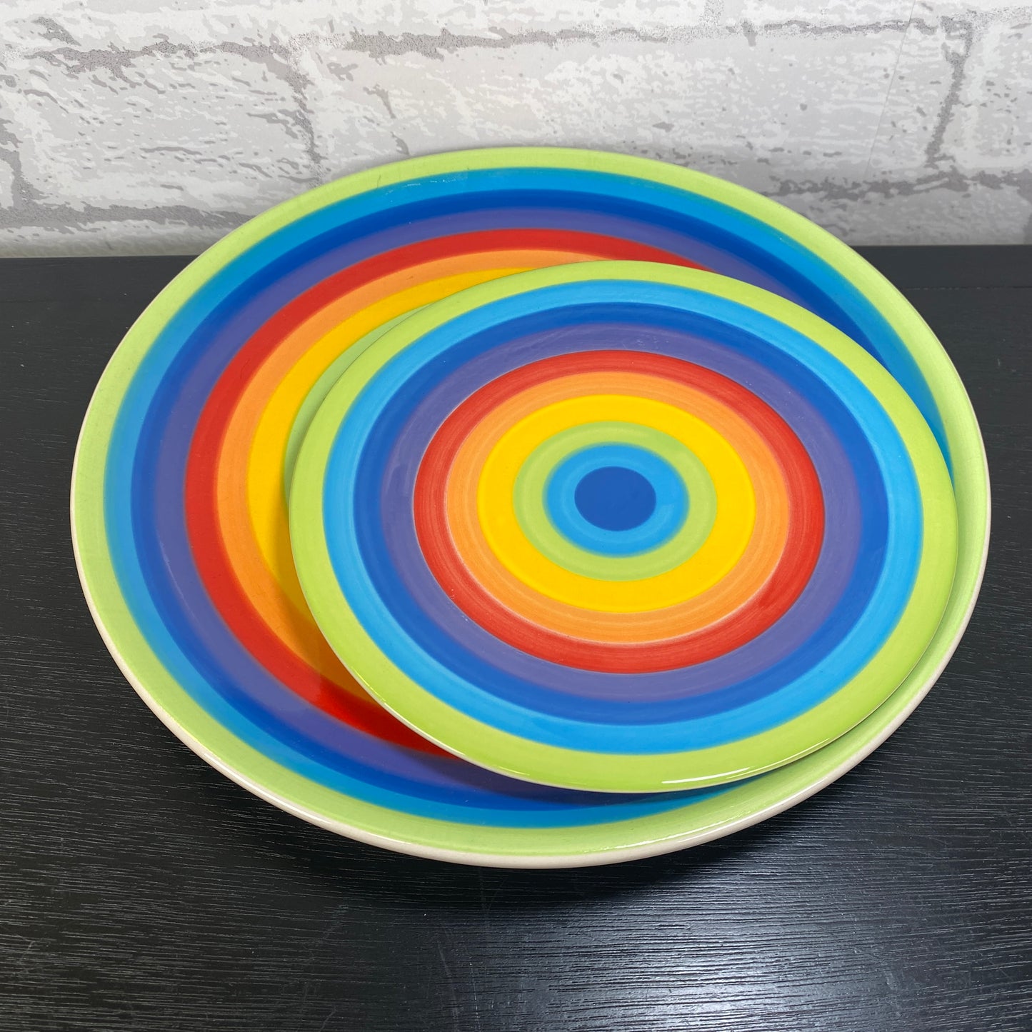 Handpainted Rainbow Ceramic Side Plate