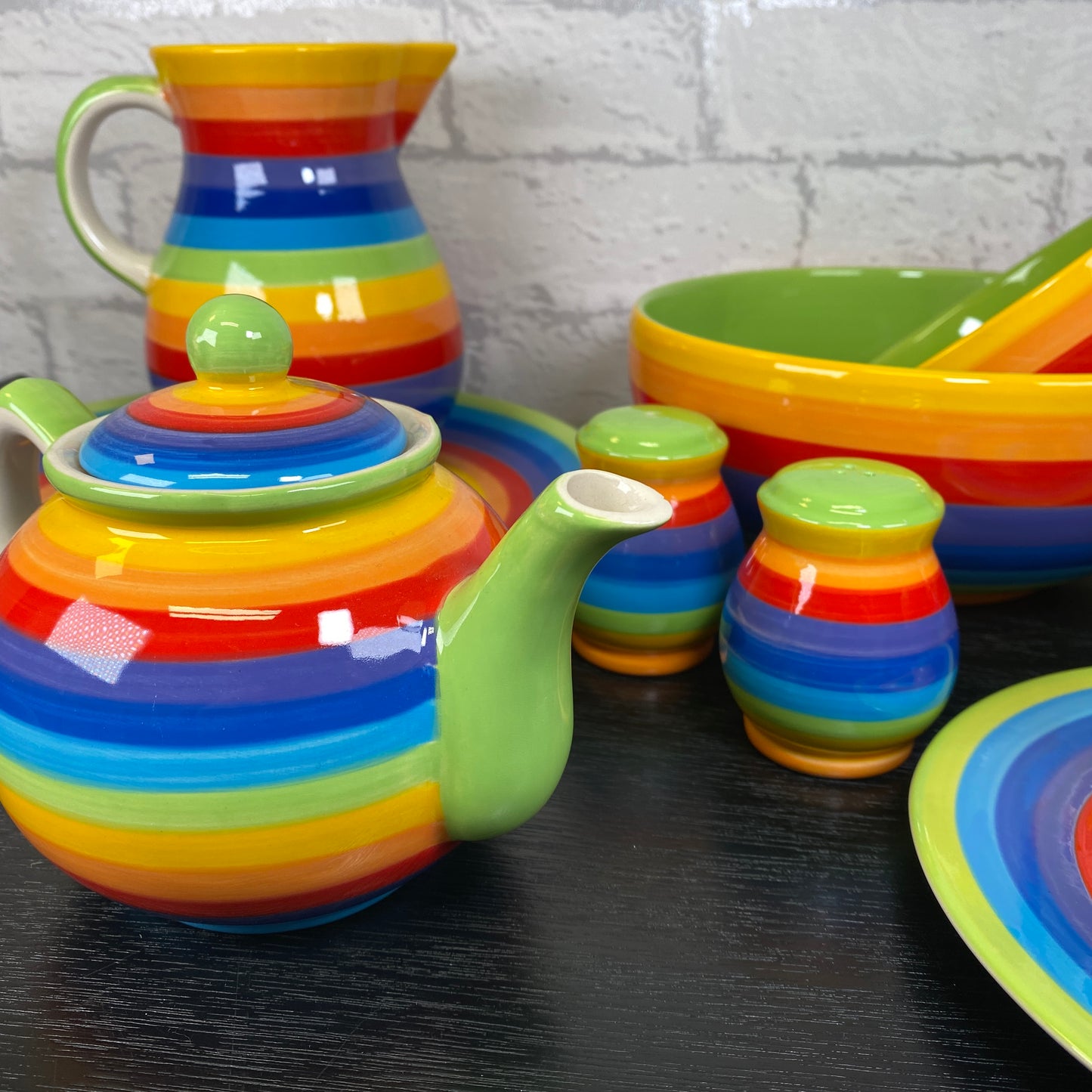 Handpainted Rainbow Ceramic Large Jug