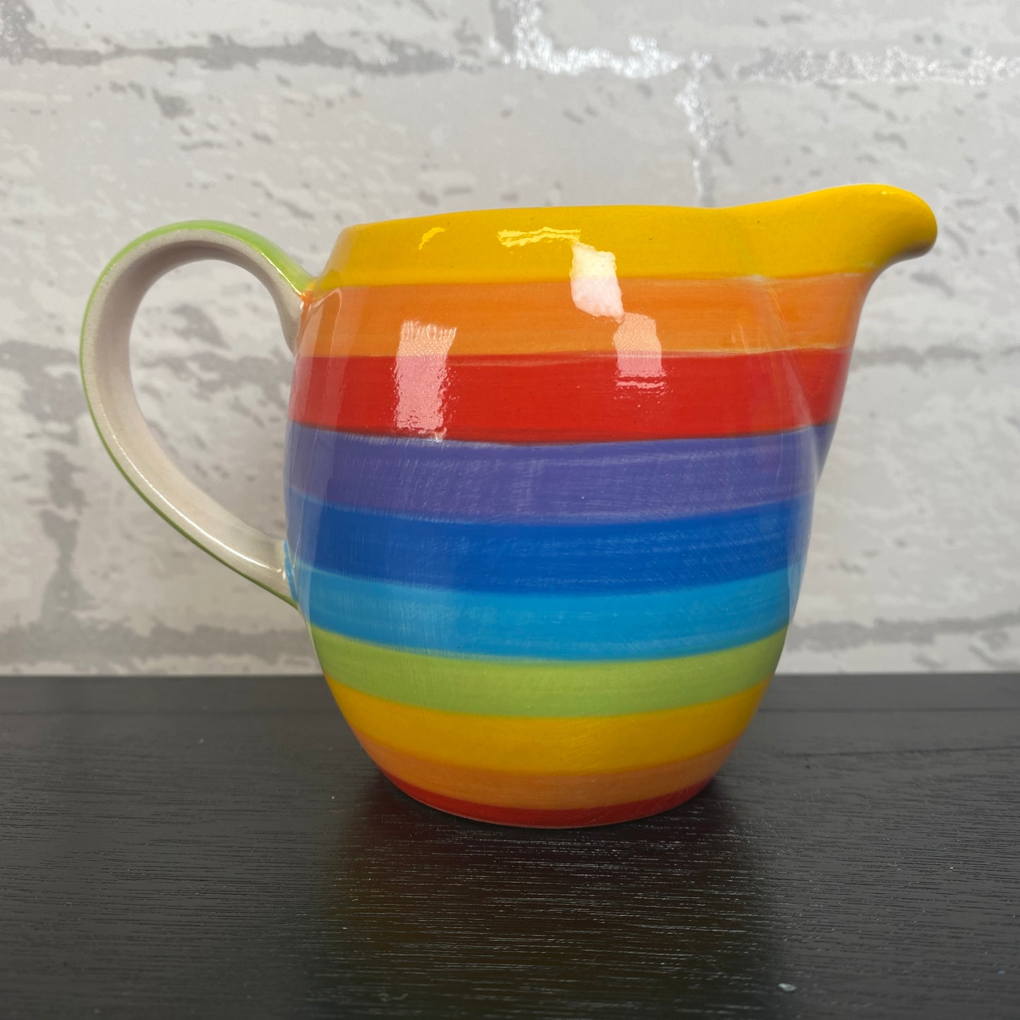 Handpainted Rainbow Ceramic Small Milk Jug