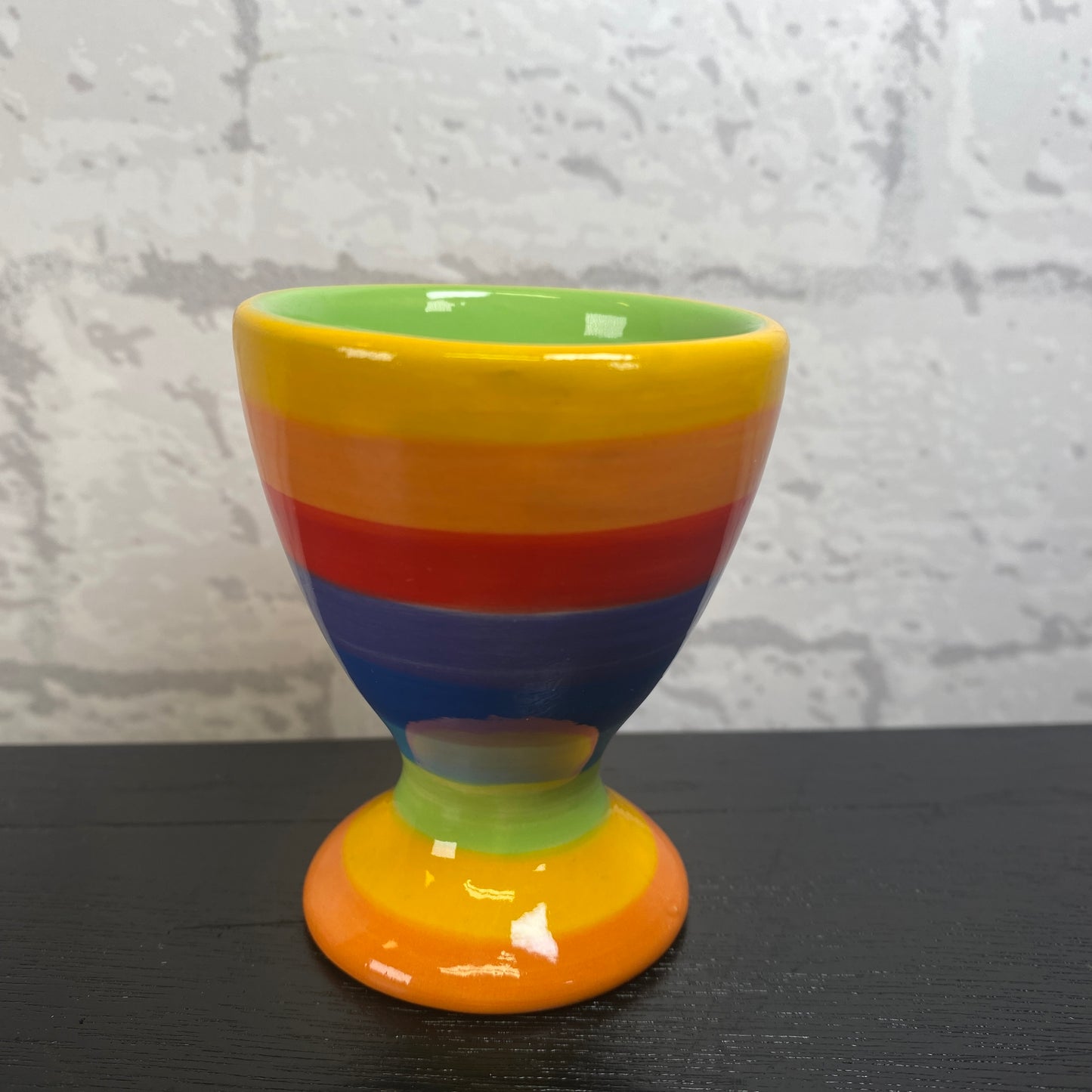 Handpainted Rainbow Ceramic Egg Cup