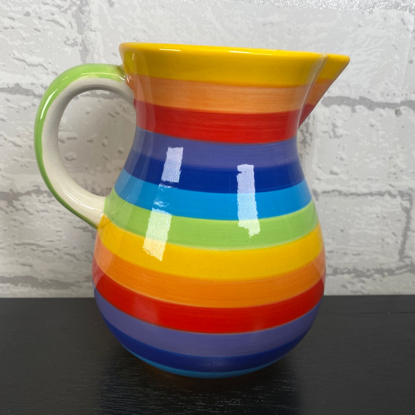 Handpainted Rainbow Ceramic Large Jug