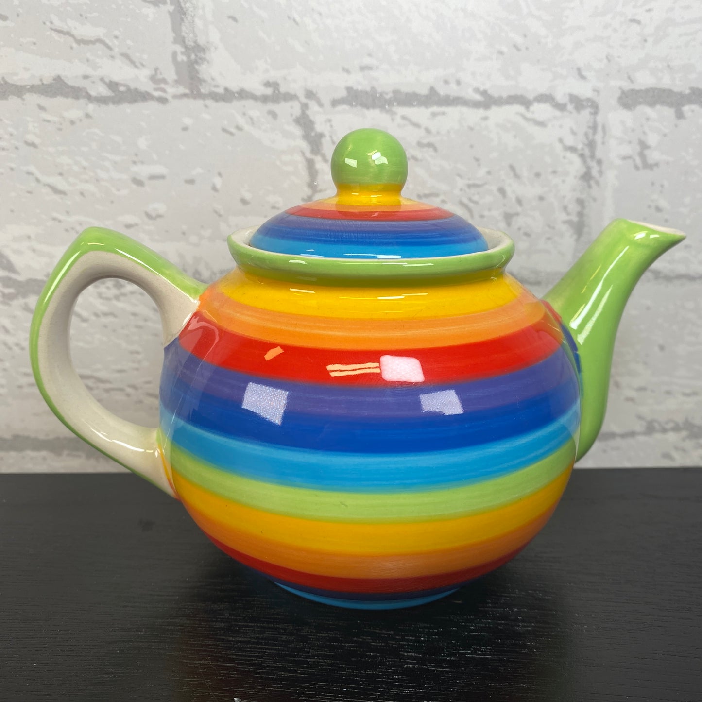 Handpainted Rainbow Ceramic Small Teapot