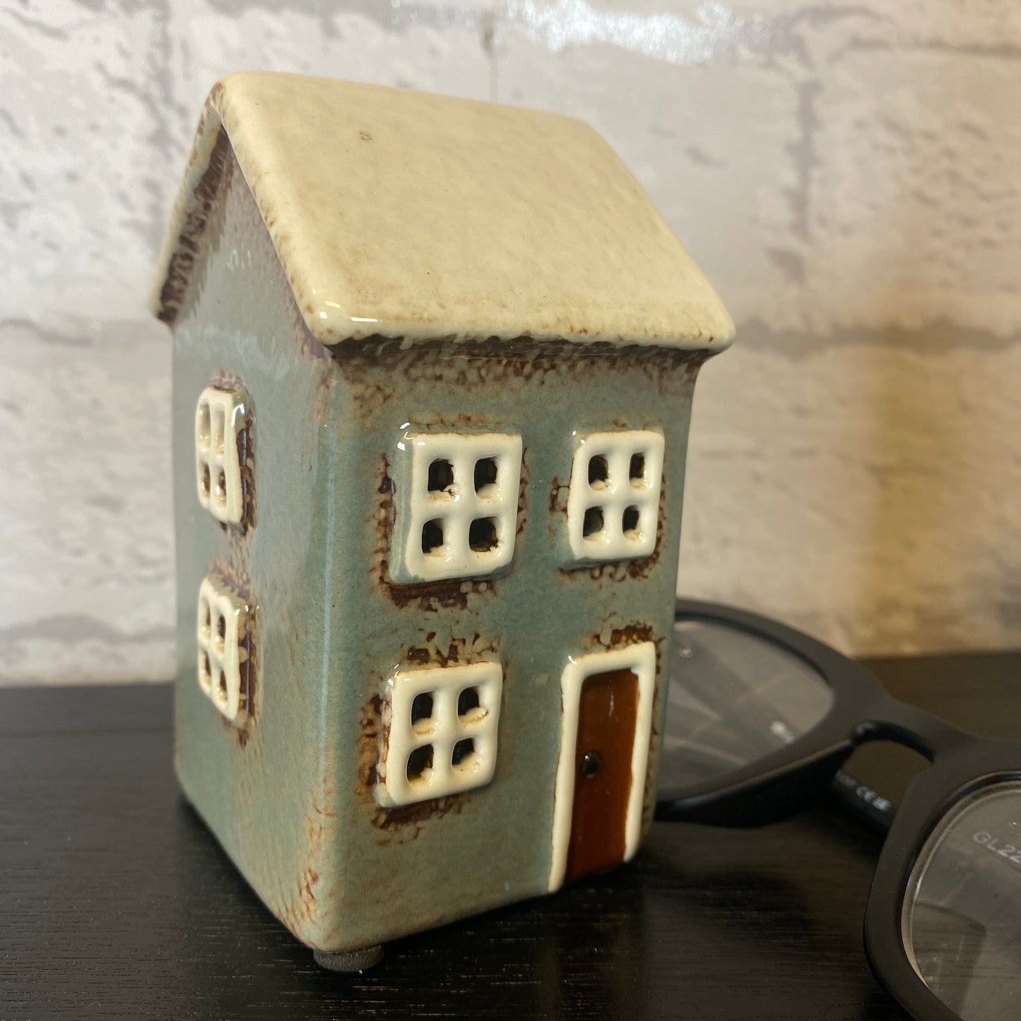 Village Pottery Mini House Tealight Holder Aqua