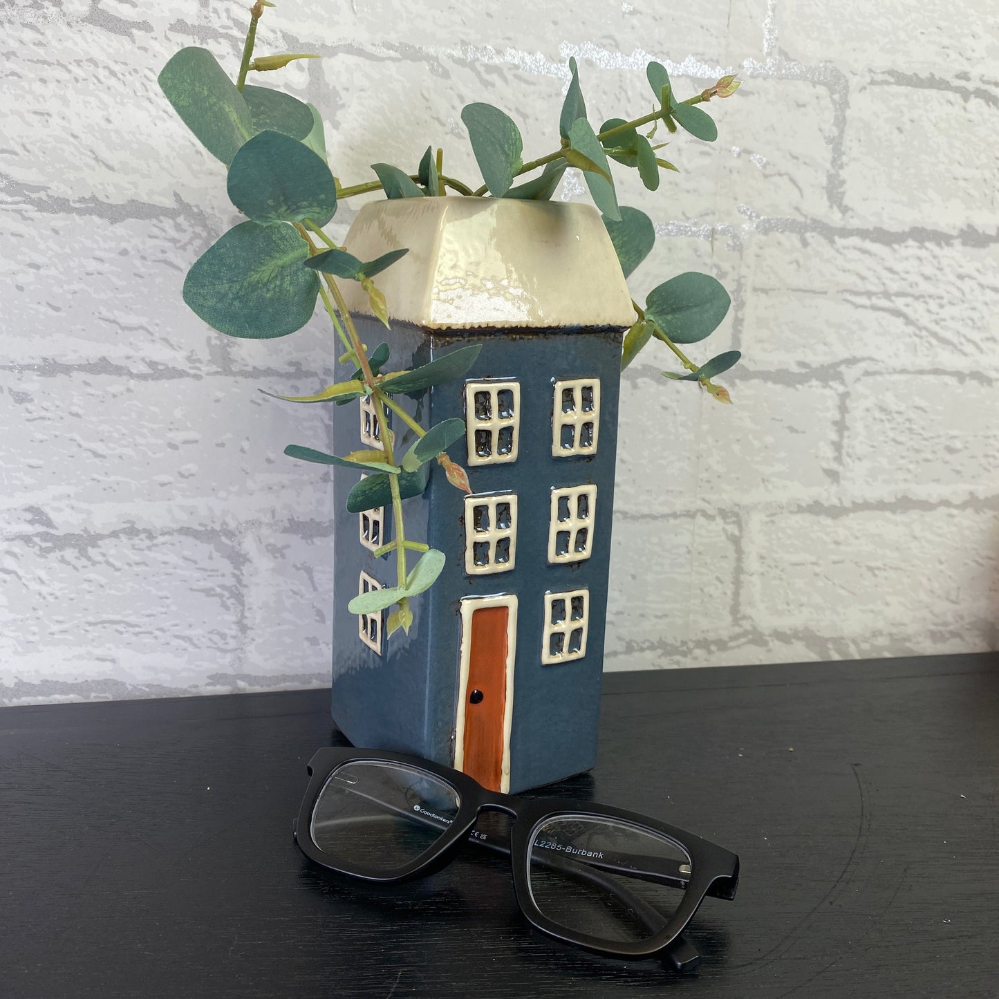 Village Pottery Tall House Vase Dark Blue
