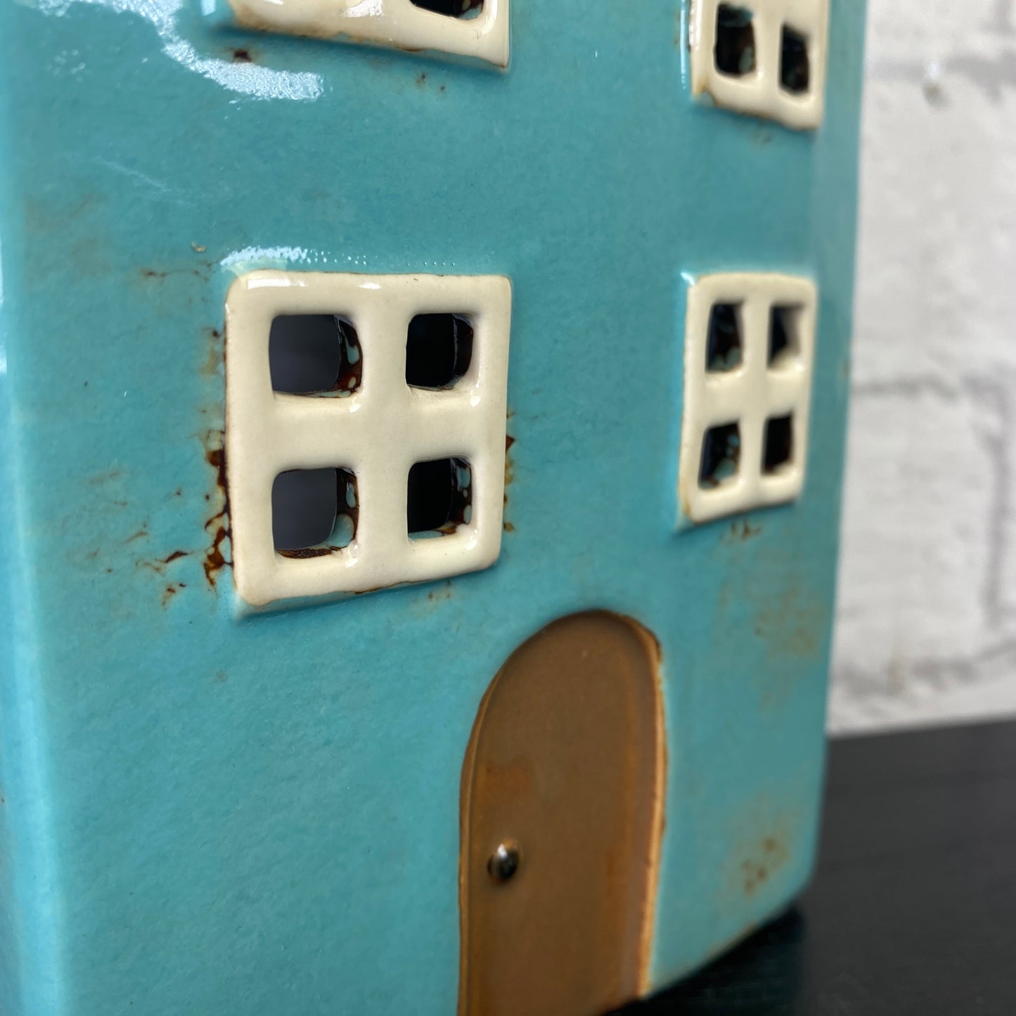 Village Pottery Lantern House Tealight Teal
