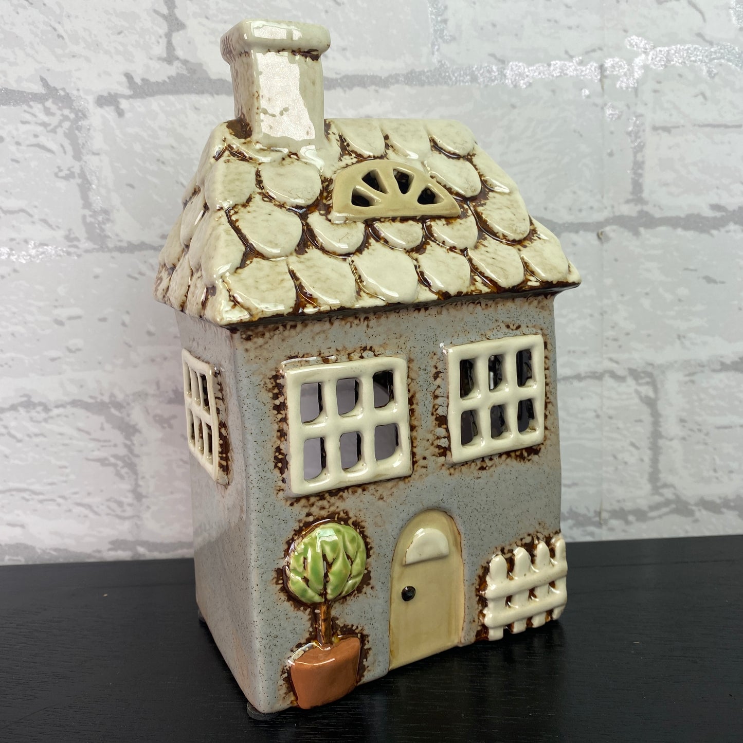 Village Pottery Garden House Tealight Holder Grey