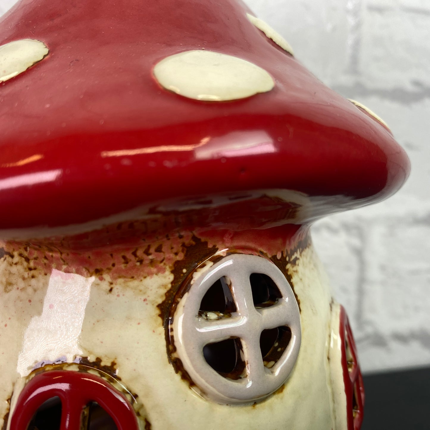 Village Pottery Toadstool House Tealight Holder