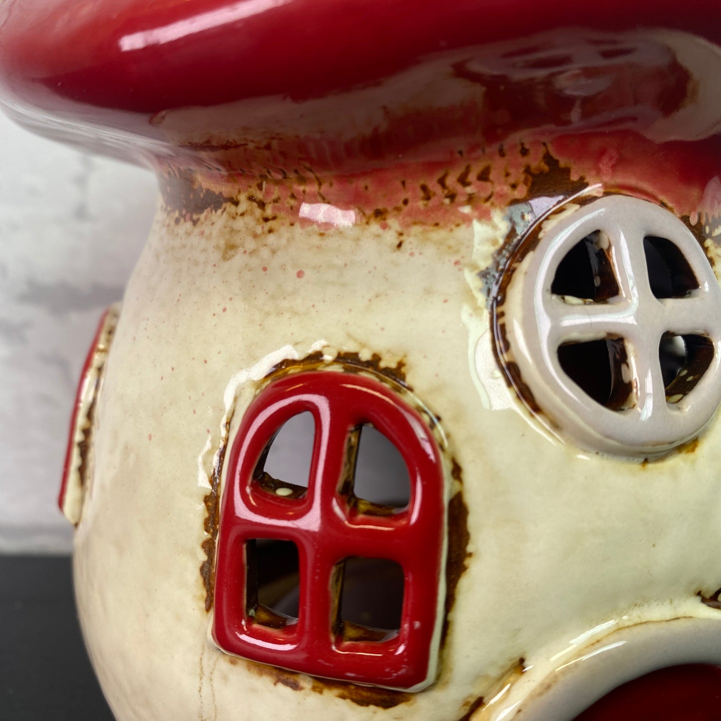 Village Pottery Toadstool House Tealight Holder