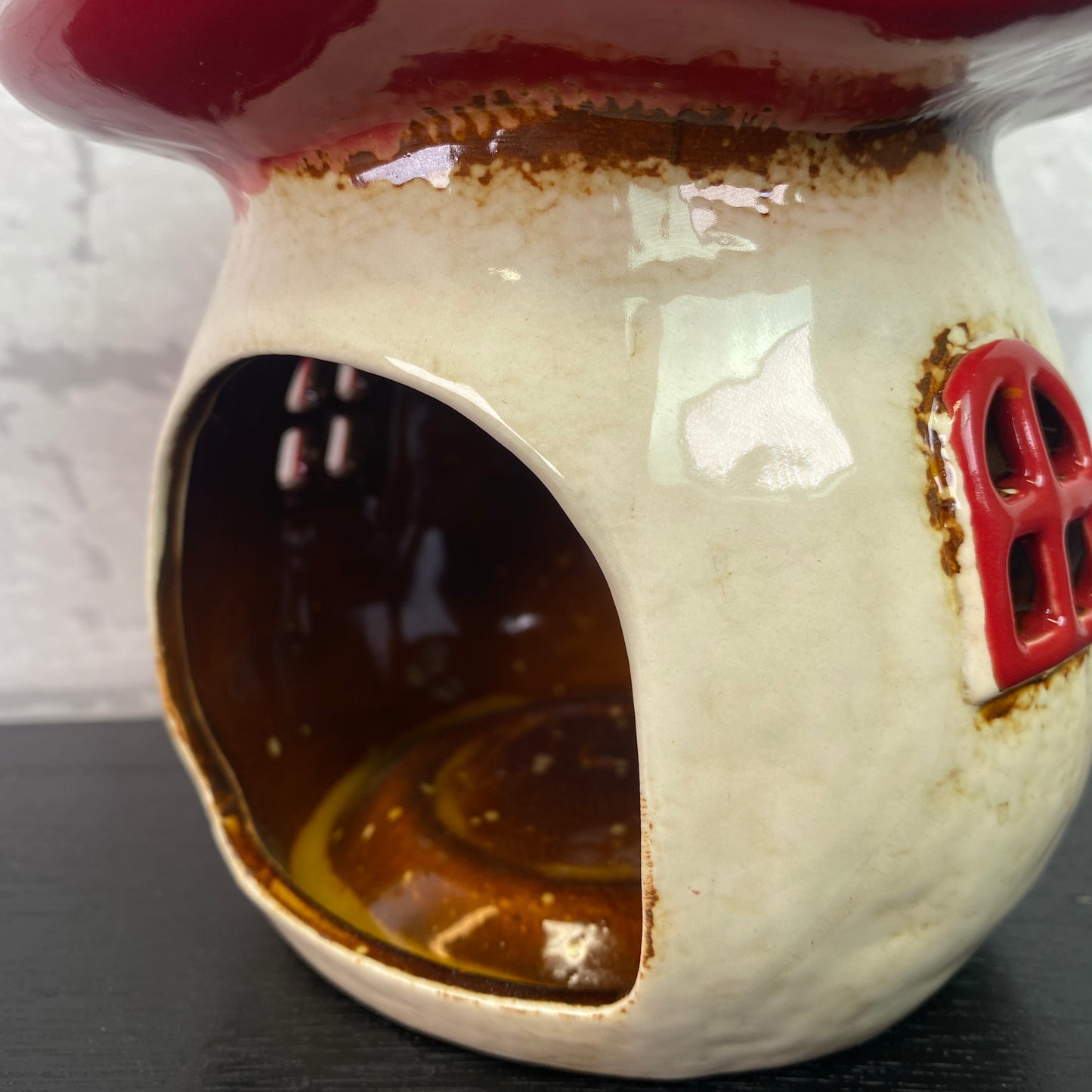 Village Pottery Toadstool House Tealight Holder