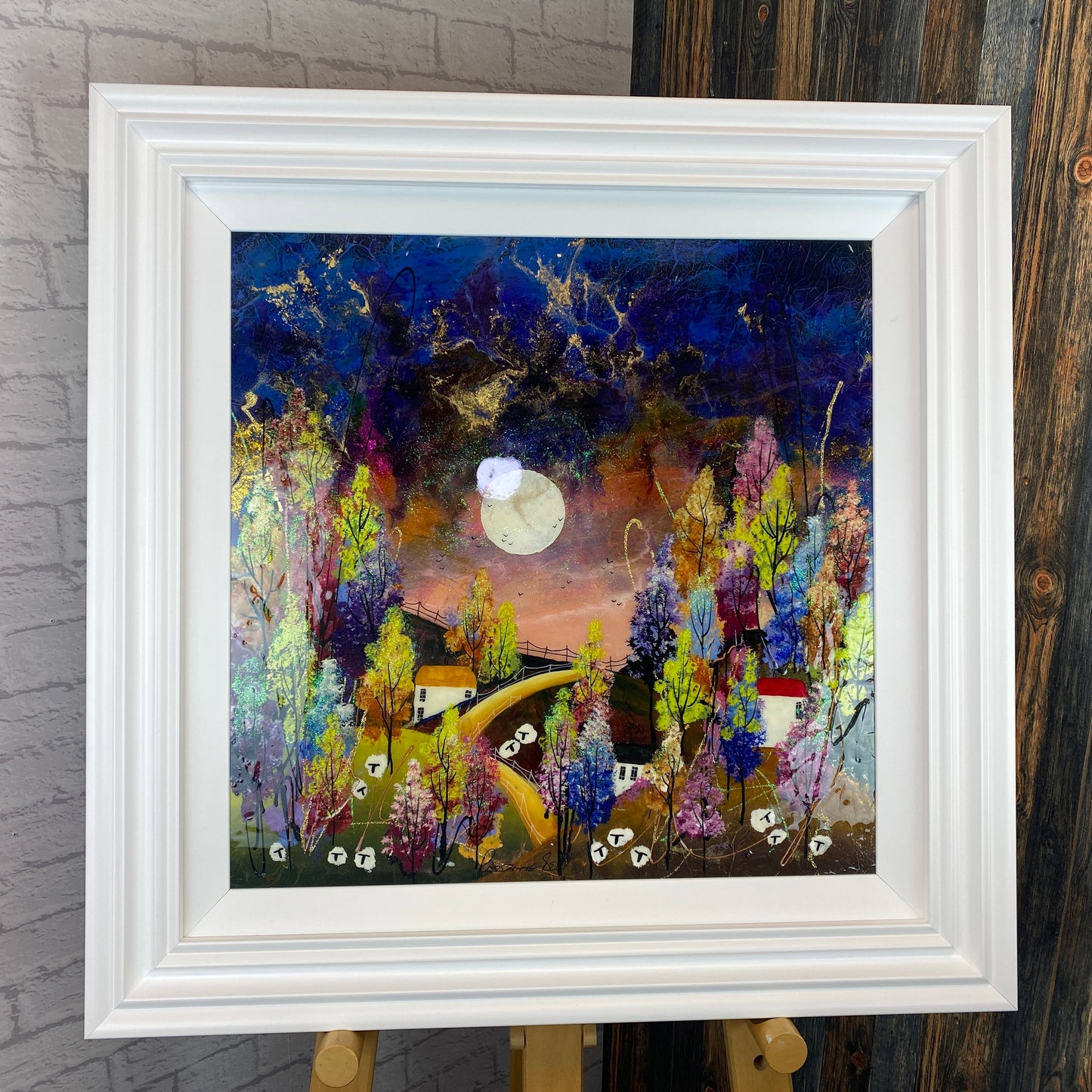 Rozanne Bell Original Art - Moonglow Forest Herd