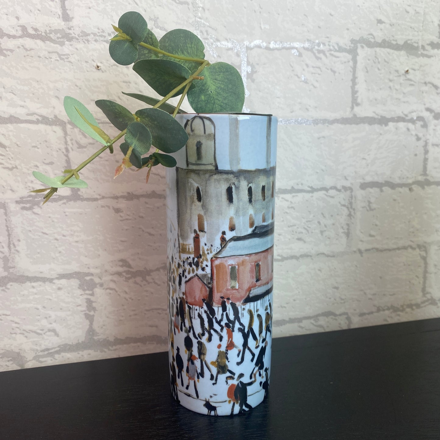L S Lowry Going to Work Medium Vase