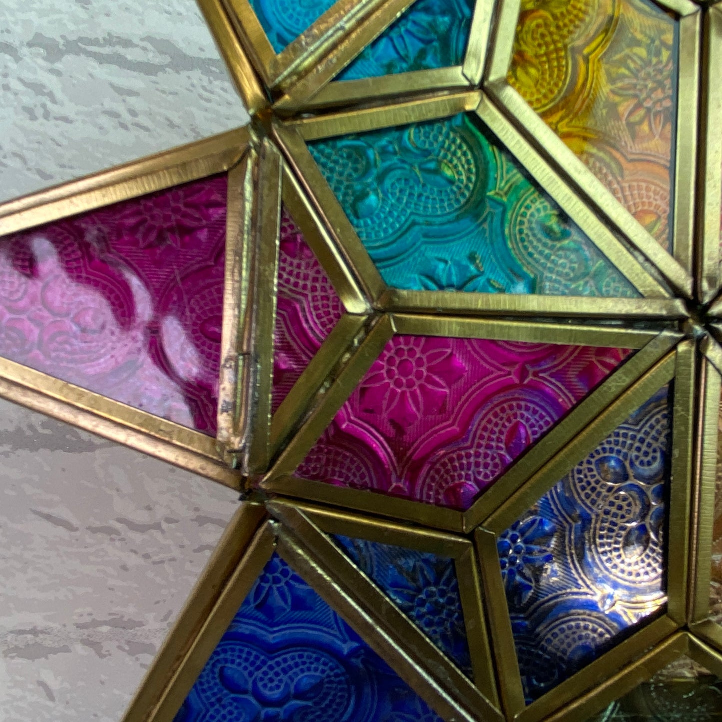 Moroccan Multi Coloured LED Large Star Lantern