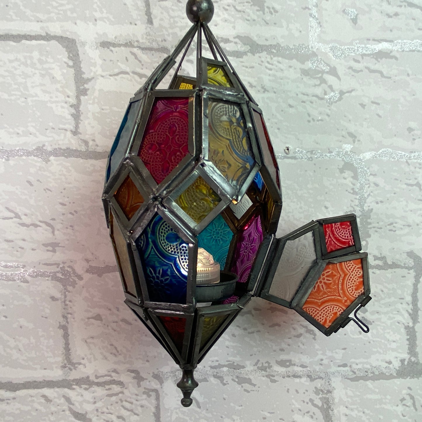Oasis Multi Coloured LED Large Hanging Lantern