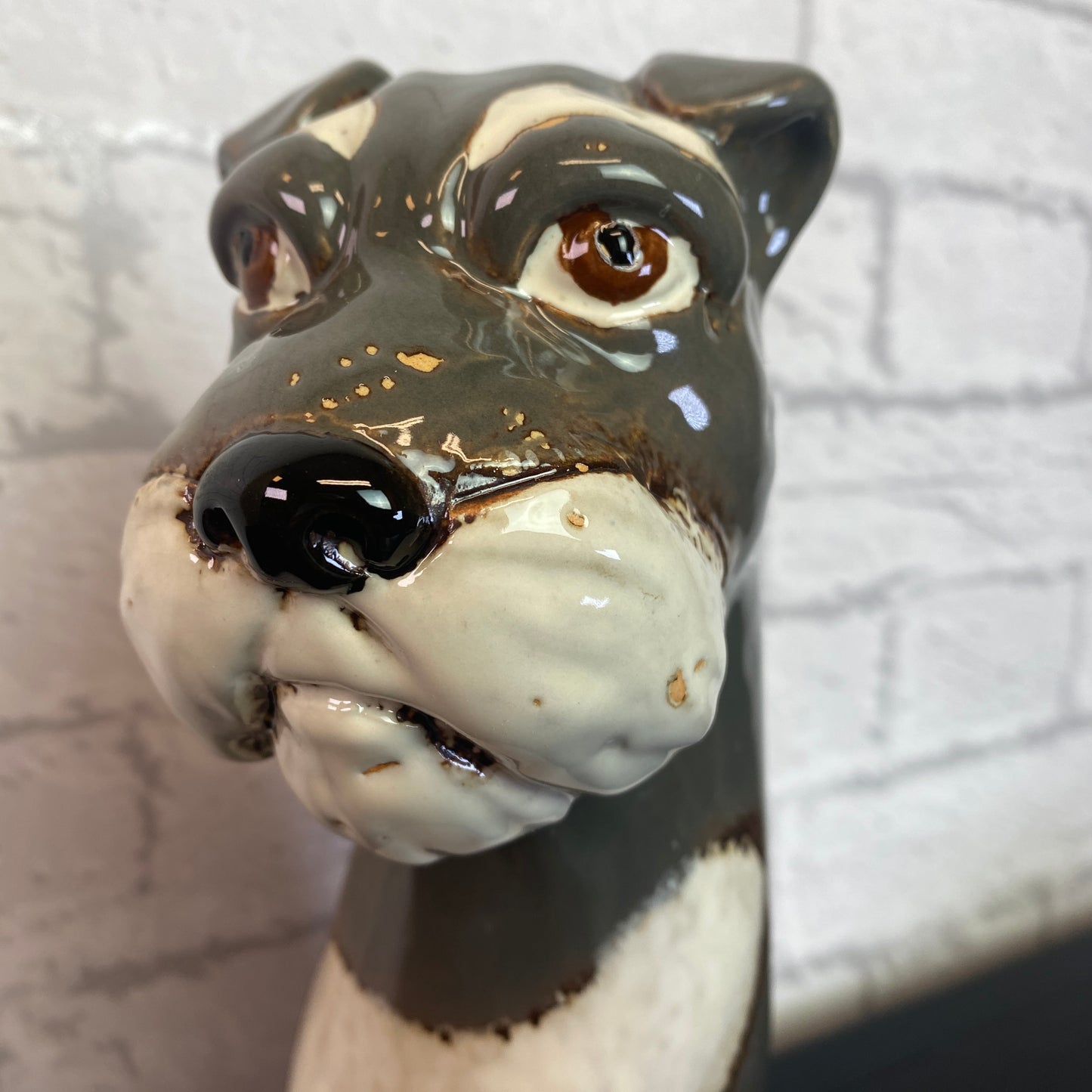 Village Pottery Top Dog Schnauzer Vase