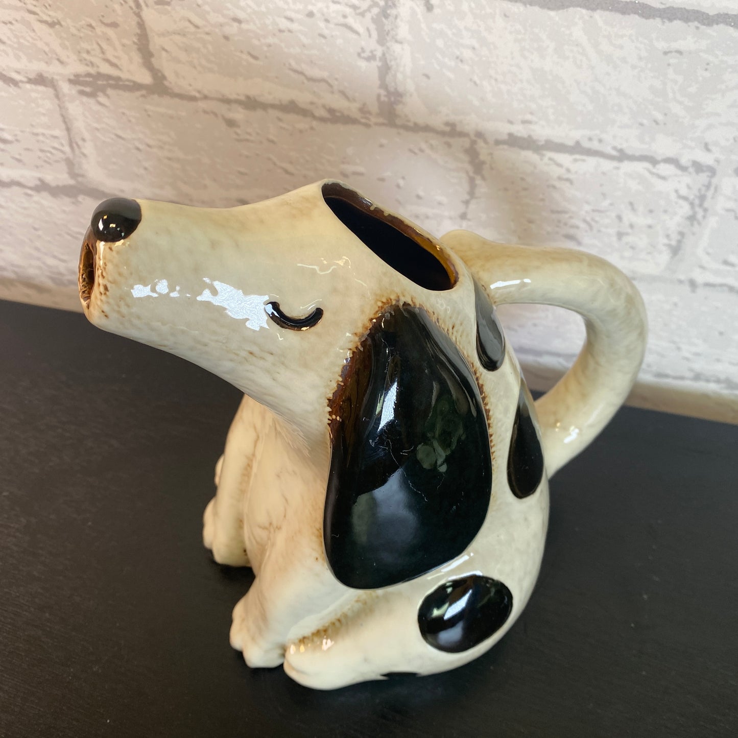 Village Pottery Top Dog Spot Jug Vase