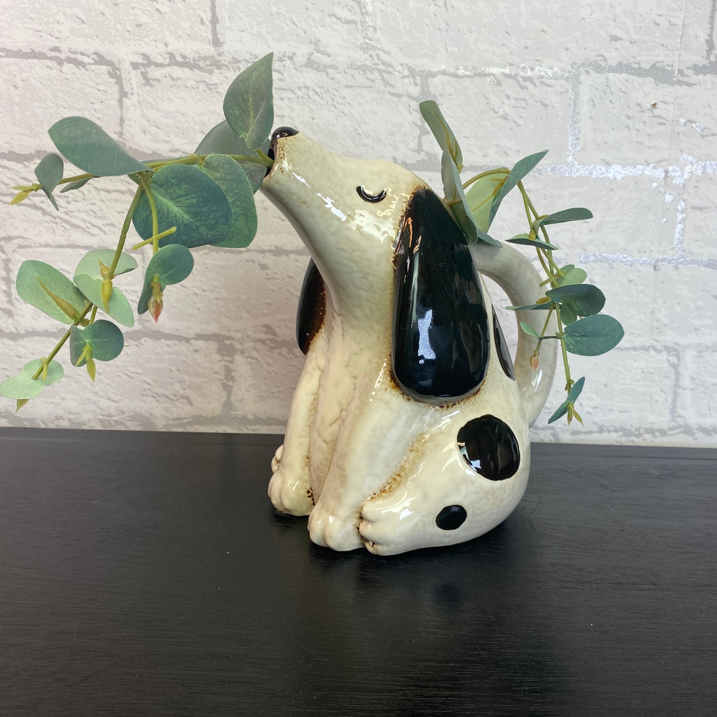 Village Pottery Top Dog Spot Jug Vase