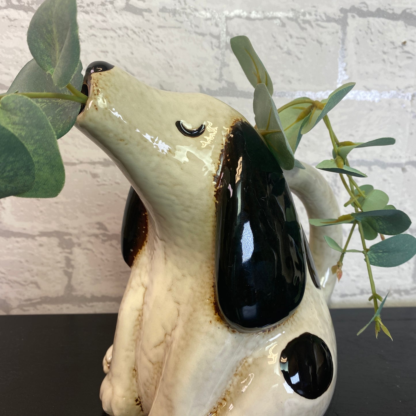 Village Pottery Top Dog Spot Jug Vase