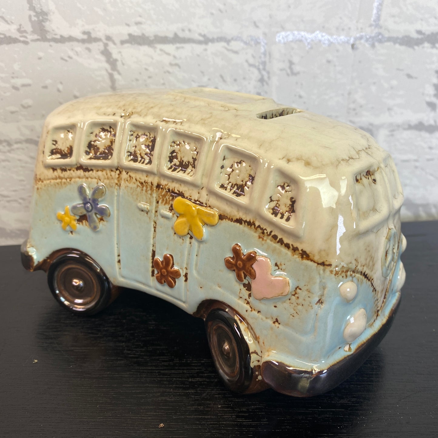 Village Pottery Campervan Money Box Blue