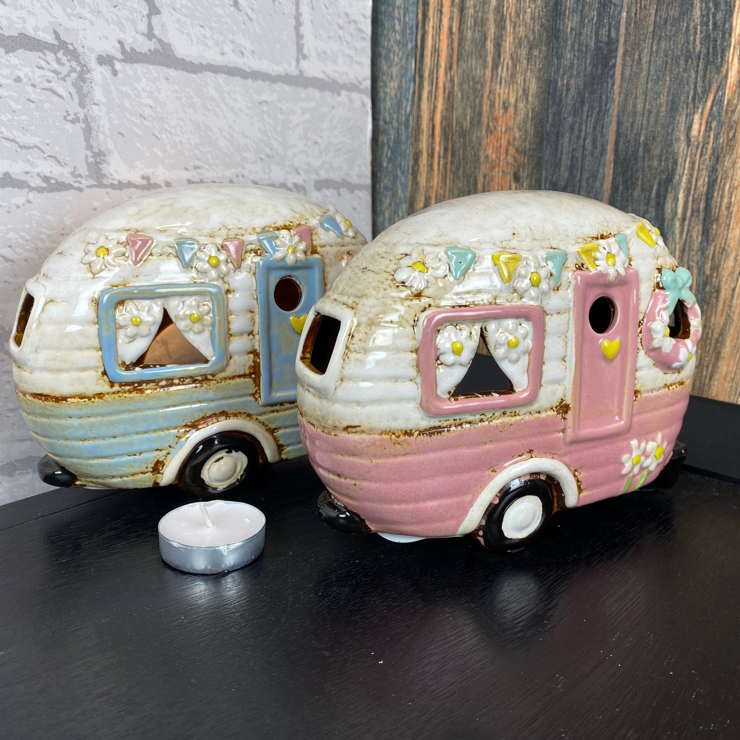 Village Pottery Caravan Tealight Holder Pink