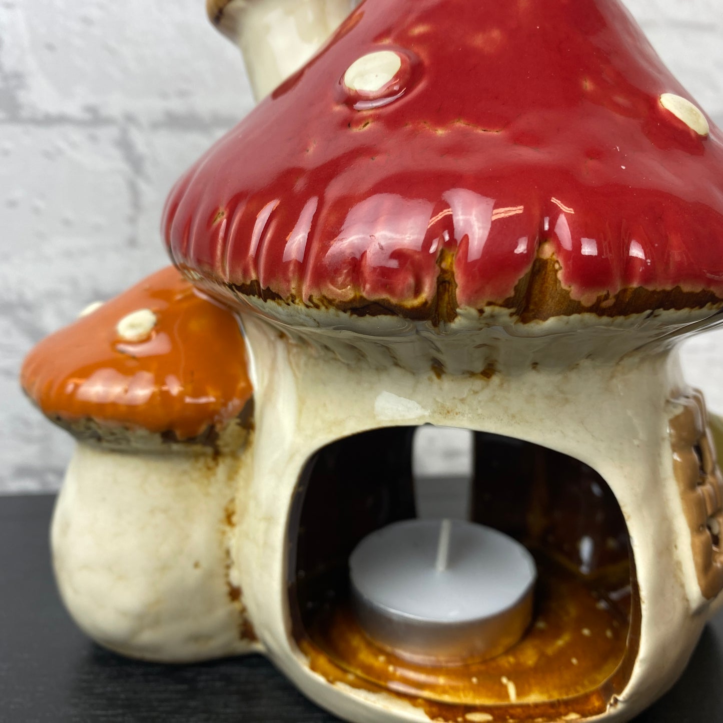 Village Pottery 3 Mushroom House Tealight Holder