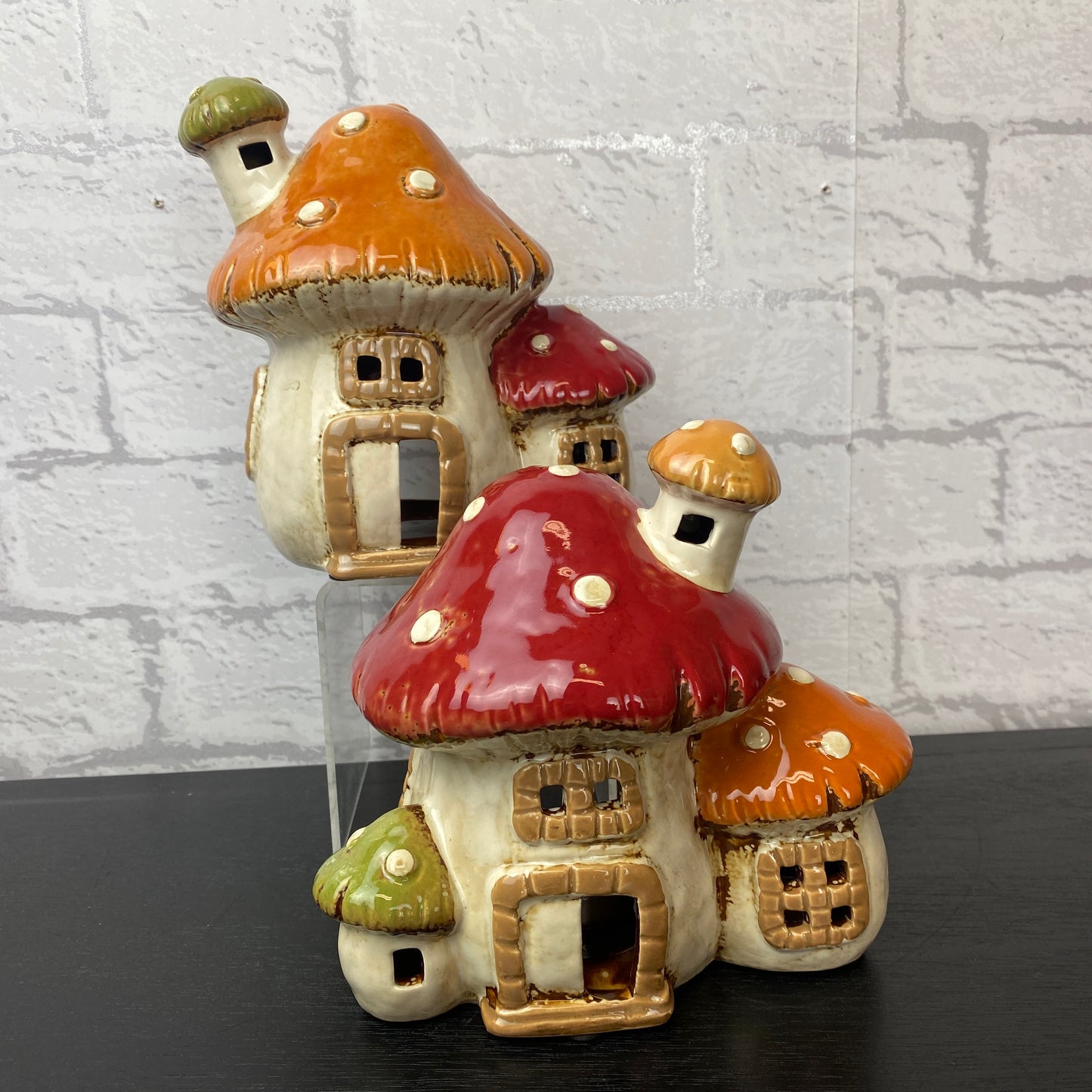 Village Pottery 2 Mushroom House Tealight Holder