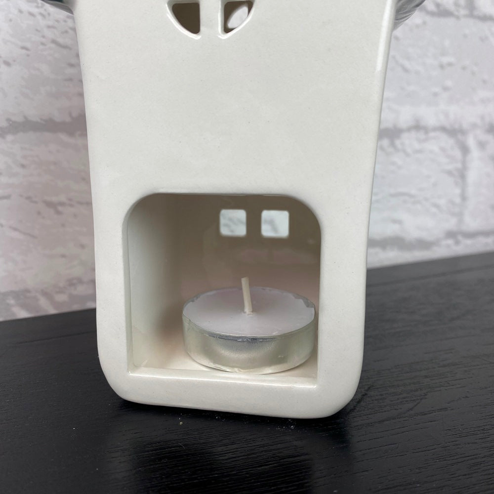 Meadow House Pink Roof Cottage Tealight Holder