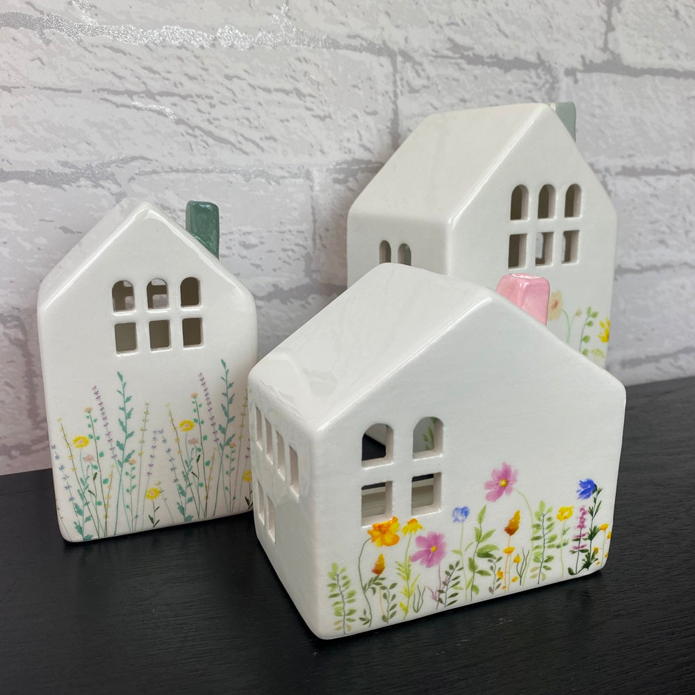 Meadow House Teal Chimney Cottage Tealight Holder